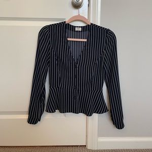 Wilfred Striped Navy Blouse